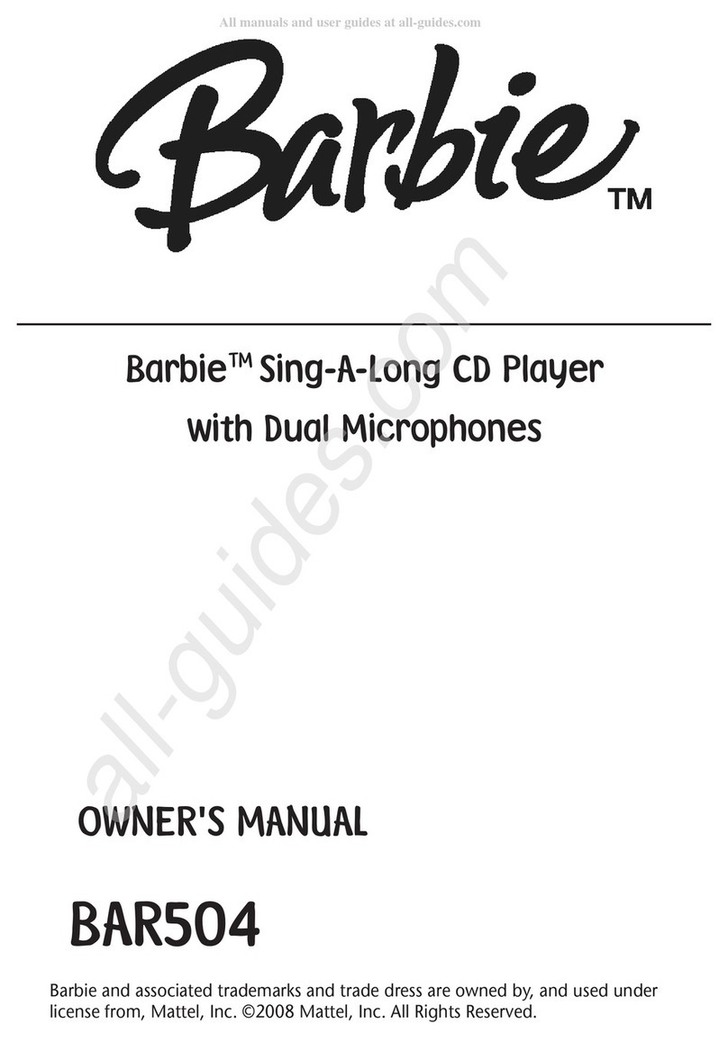Mattel Barbie BAR504 owner's manual