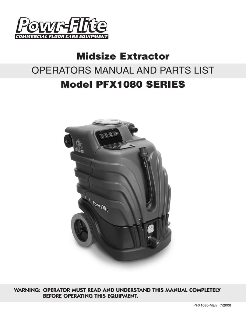 Tacony Powr-Flite PFX1080AW Operators manual and parts lists
