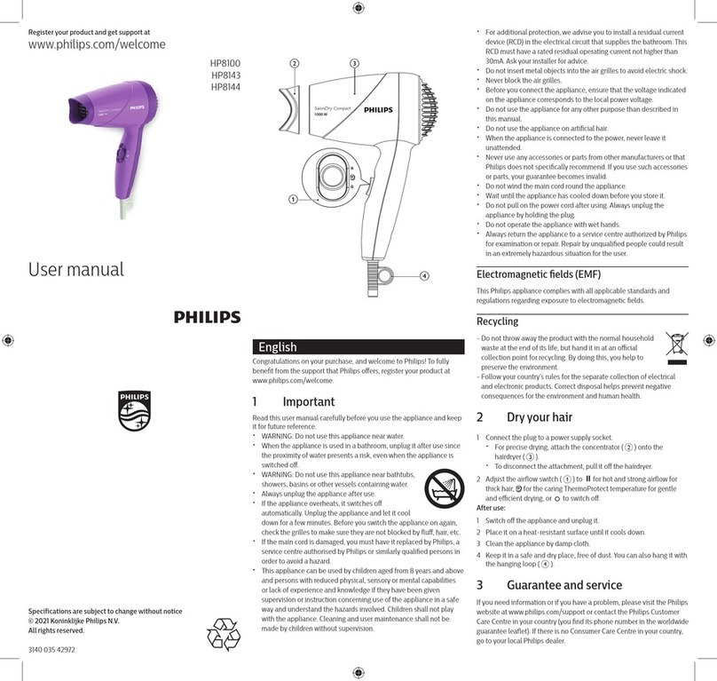 Philips HP8144 user manual