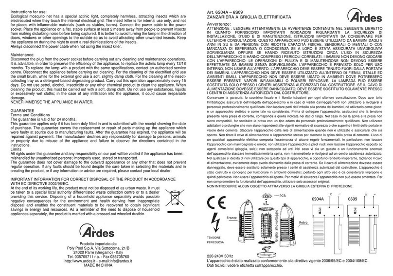 ARDES AR6S09 manual