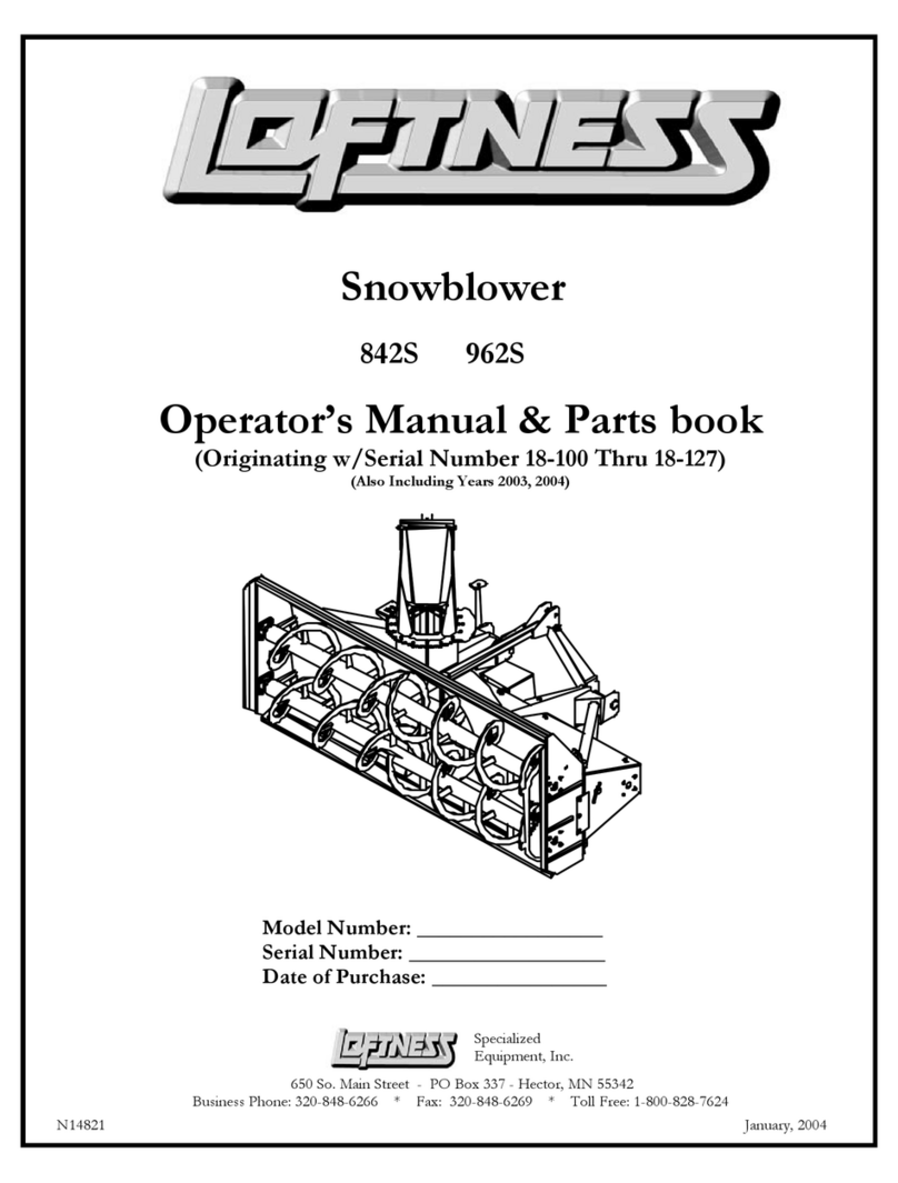 LOFTNESS 842S Operator's manual / parts book