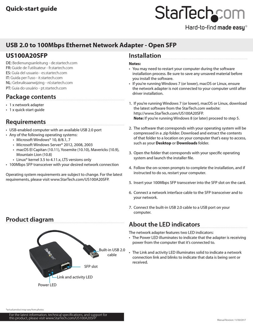 StarTech.com US100A20SFP quick start guide
