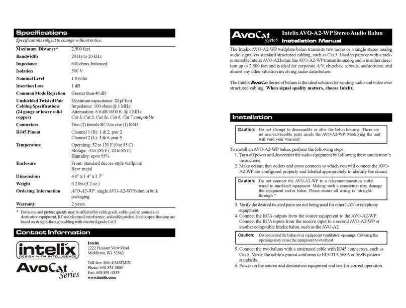Intelix AvoCat AVO-A2-WP User manual