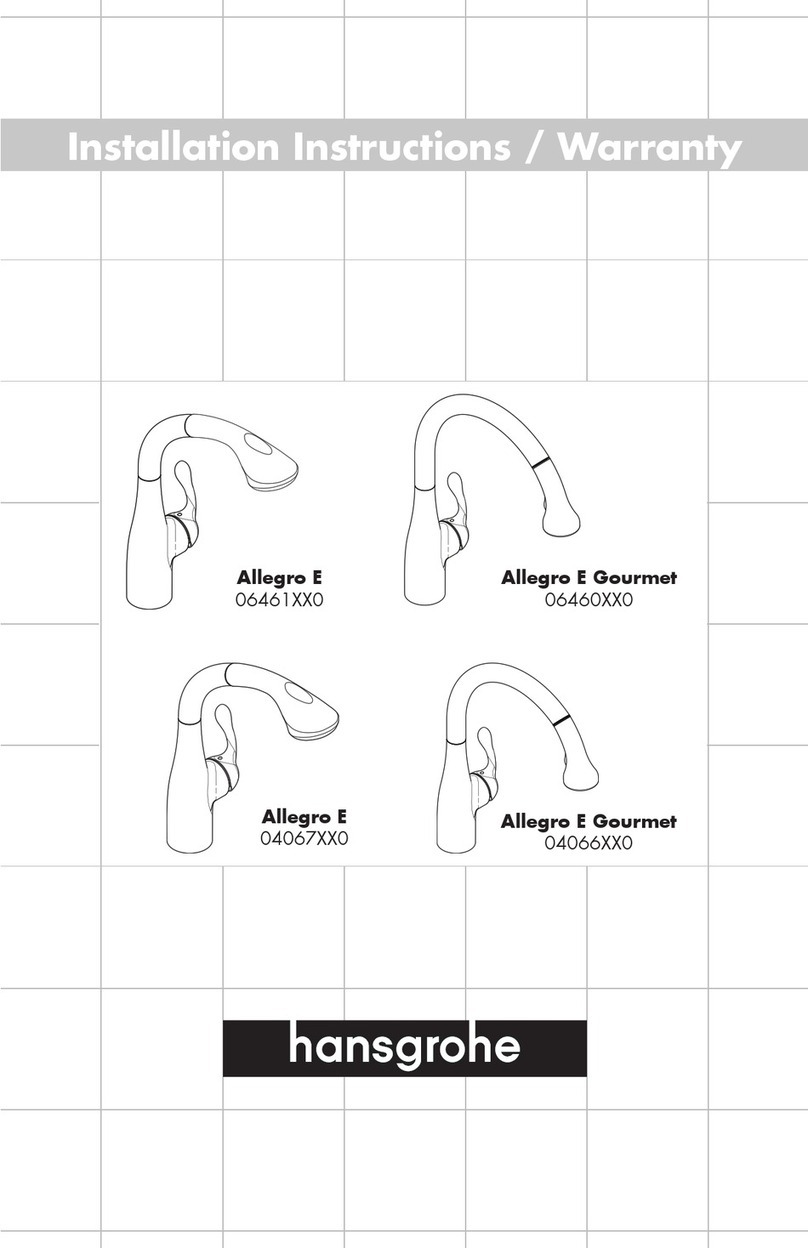 Hans Grohe Allegro E Gourmet 06460 0 Series Installation guide Hans Grohe Allegro E Gourmet 06460 0 Series Installation guide