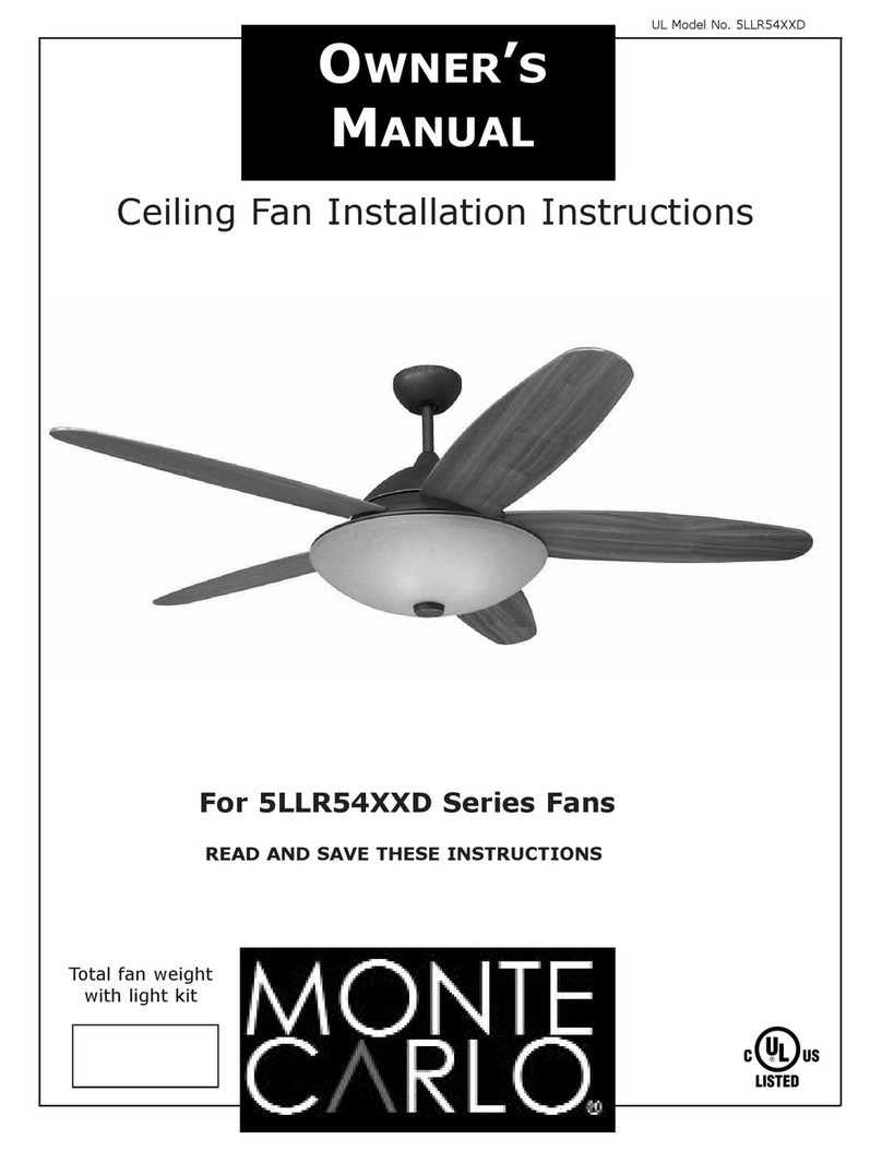 Monte Carlo Fan Company 5LLR54 D Series owner's manual