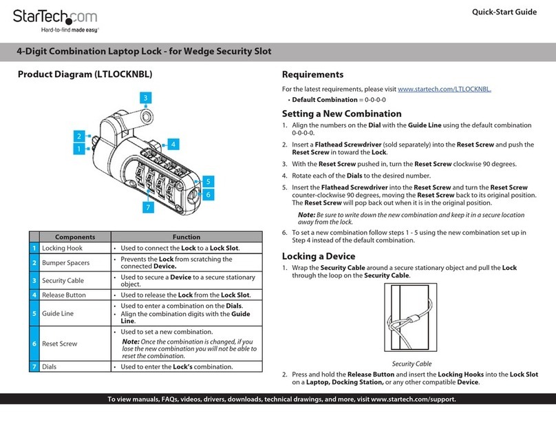 StarTech.com LTLOCKNBL quick start guide