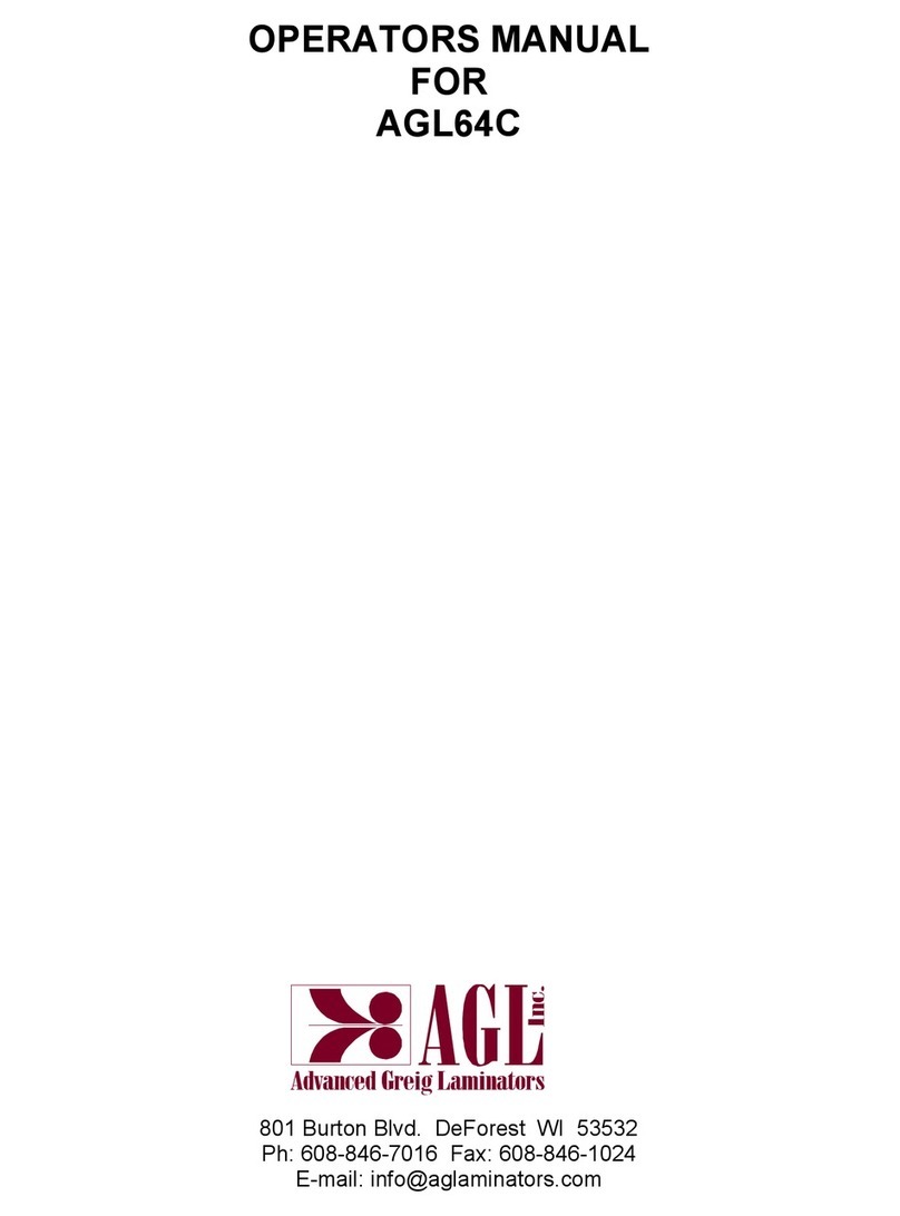 Advanced Greig Laminators, Inc. AGL64C Operator's manual Advanced Greig Laminators, Inc. AGL64C Operator's manual