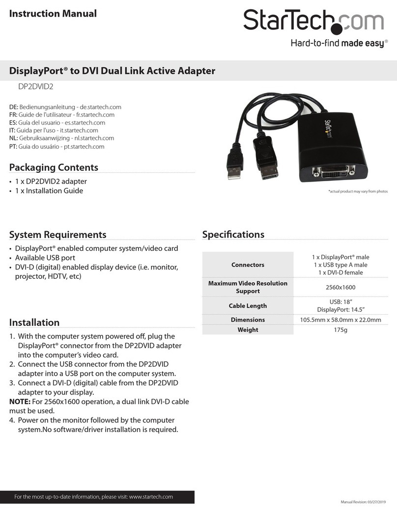 StarTech.com DP2DVID2 instruction manual