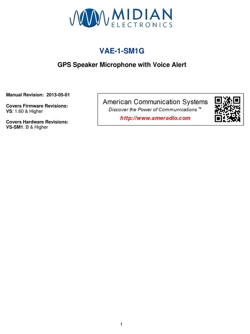Midian Electronics VAE-1-SM1G manual Midian Electronics VAE-1-SM1G manual