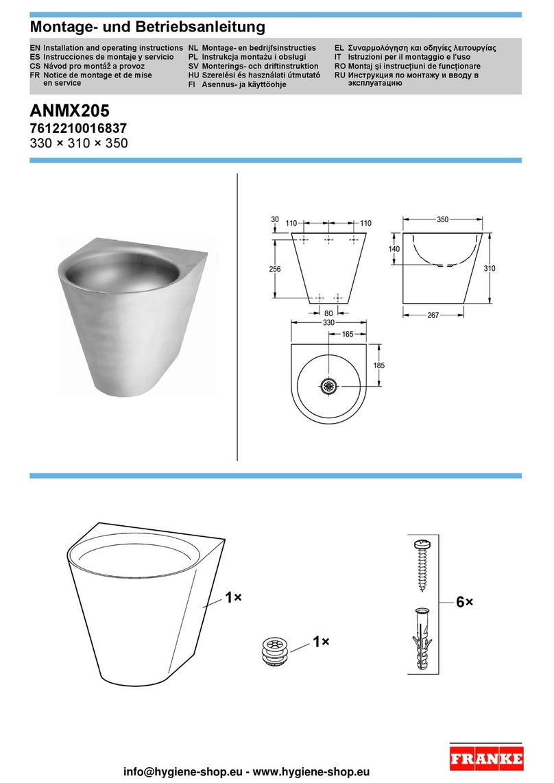 Franke 7612210016837 Installation and operating instructions