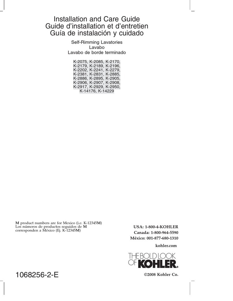 THE BOLD LOOK OF KOHLER K-2075 Installation and care guide