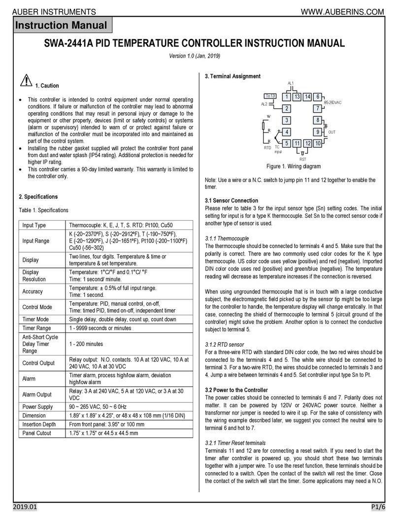 Auber Instruments SWA-2441A User manual