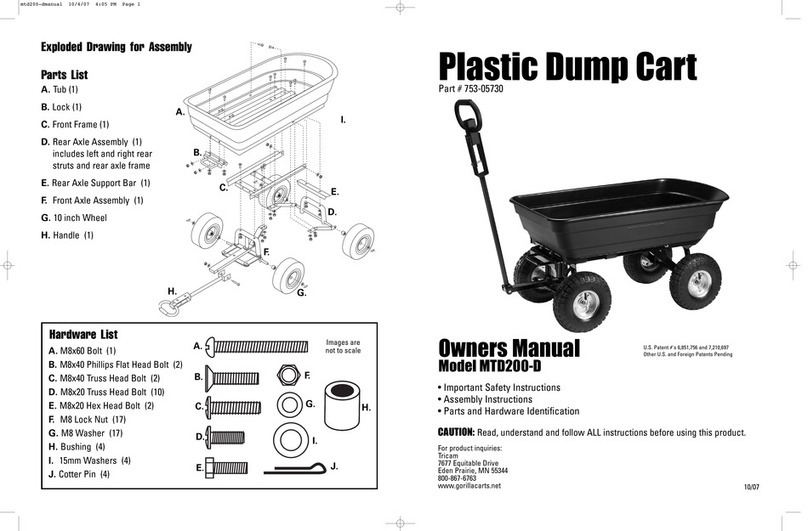 Tricam Gorilla Carts MTD200-D User manual