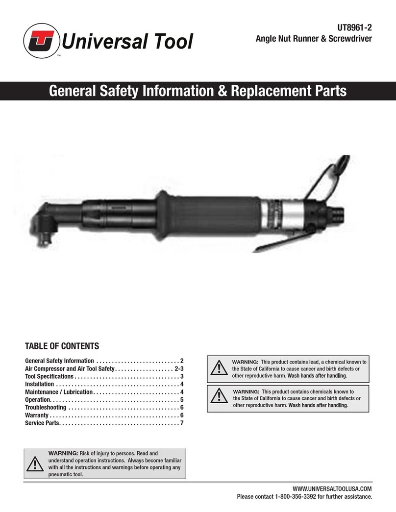 Universal Tool UT8961-2 General Safety Information & Replacement Parts