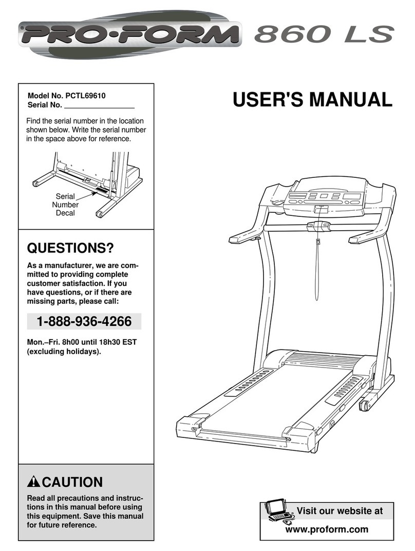 Pro-Form 860 LS User manual