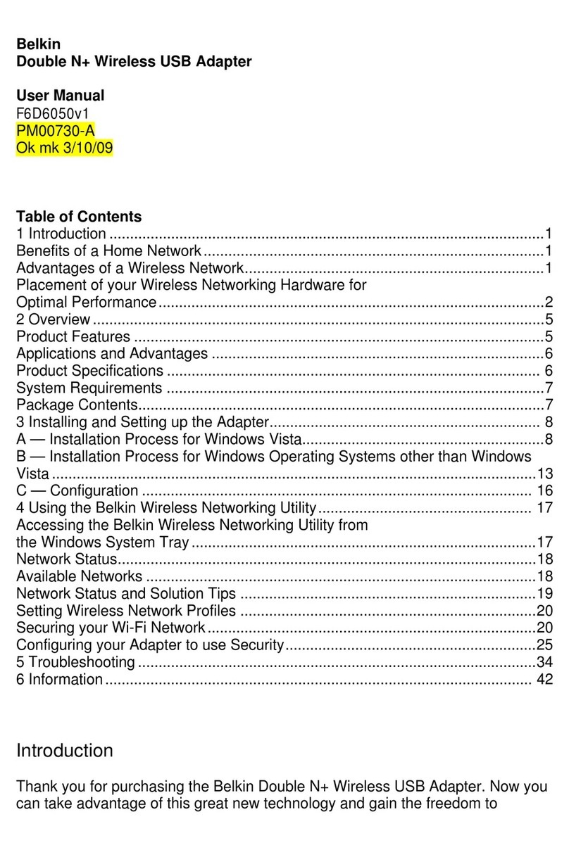 Belkin F6D6050v1 User manual