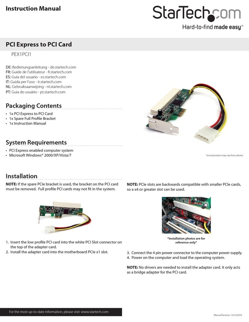 StarTech.com PEX1PCI1 User manual