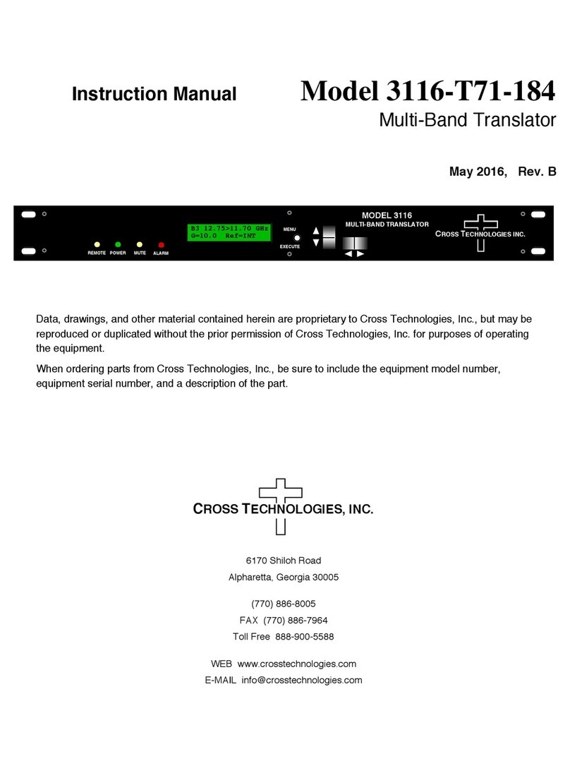 Cross Technologies 3116-T71-184 instruction manual