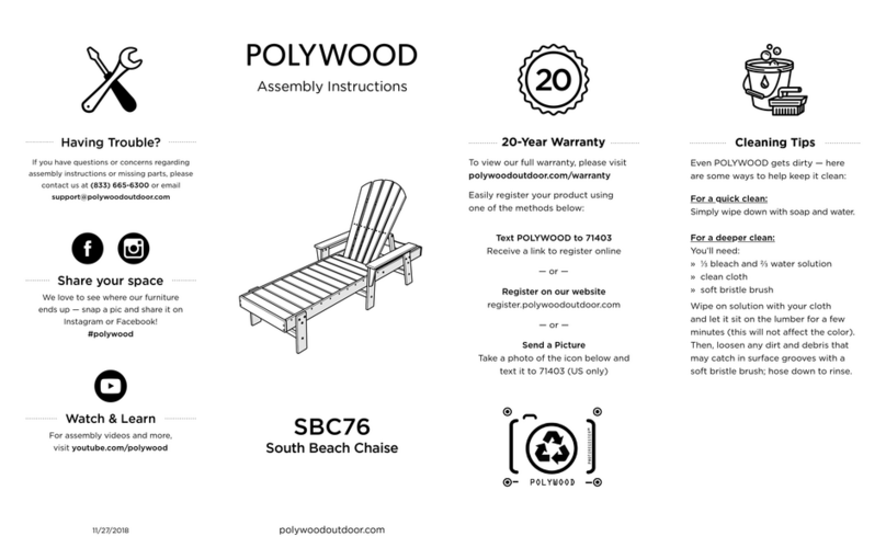 Polywood South Beach SBC76 Assembly instructions Polywood South Beach SBC76 Assembly instructions