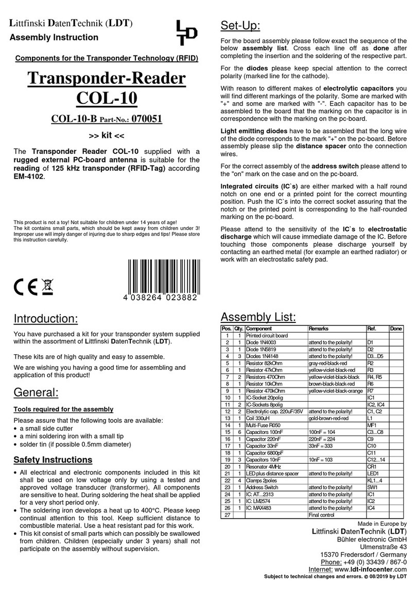 Littfinski Daten Technik COL-10 Assembly instruction Littfinski Daten Technik COL-10 Assembly instruction