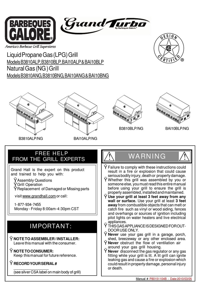 Barbeques Galore Grand Turbo B3810ALP User manual