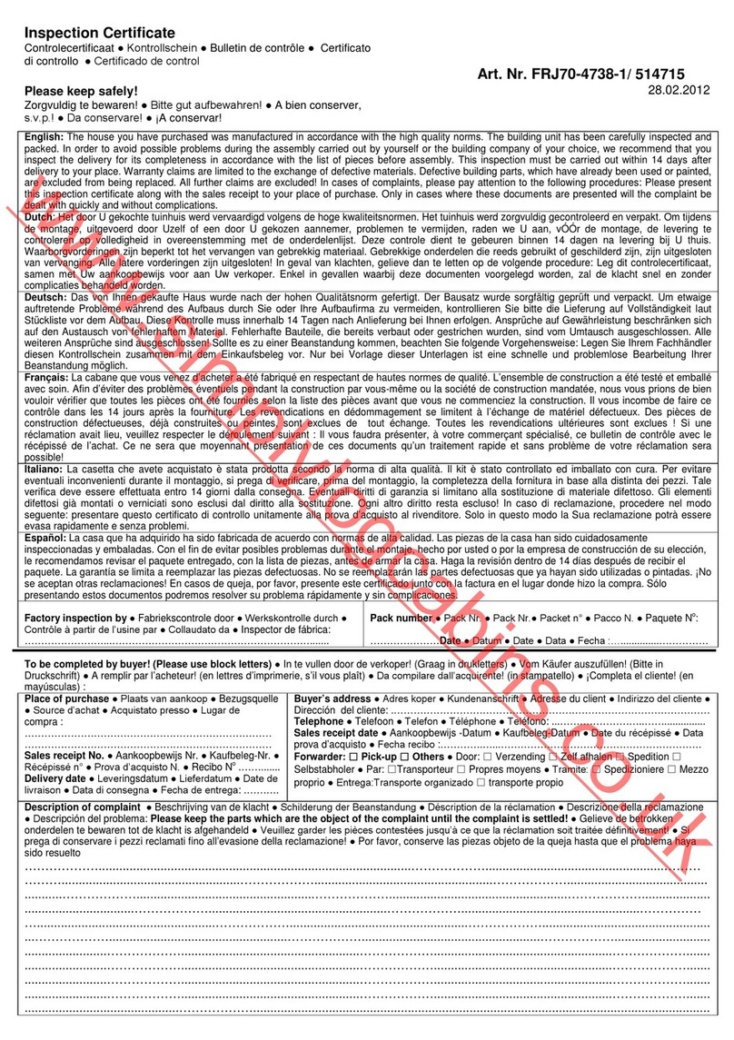 Palmako FRJ70-4738-1 User manual