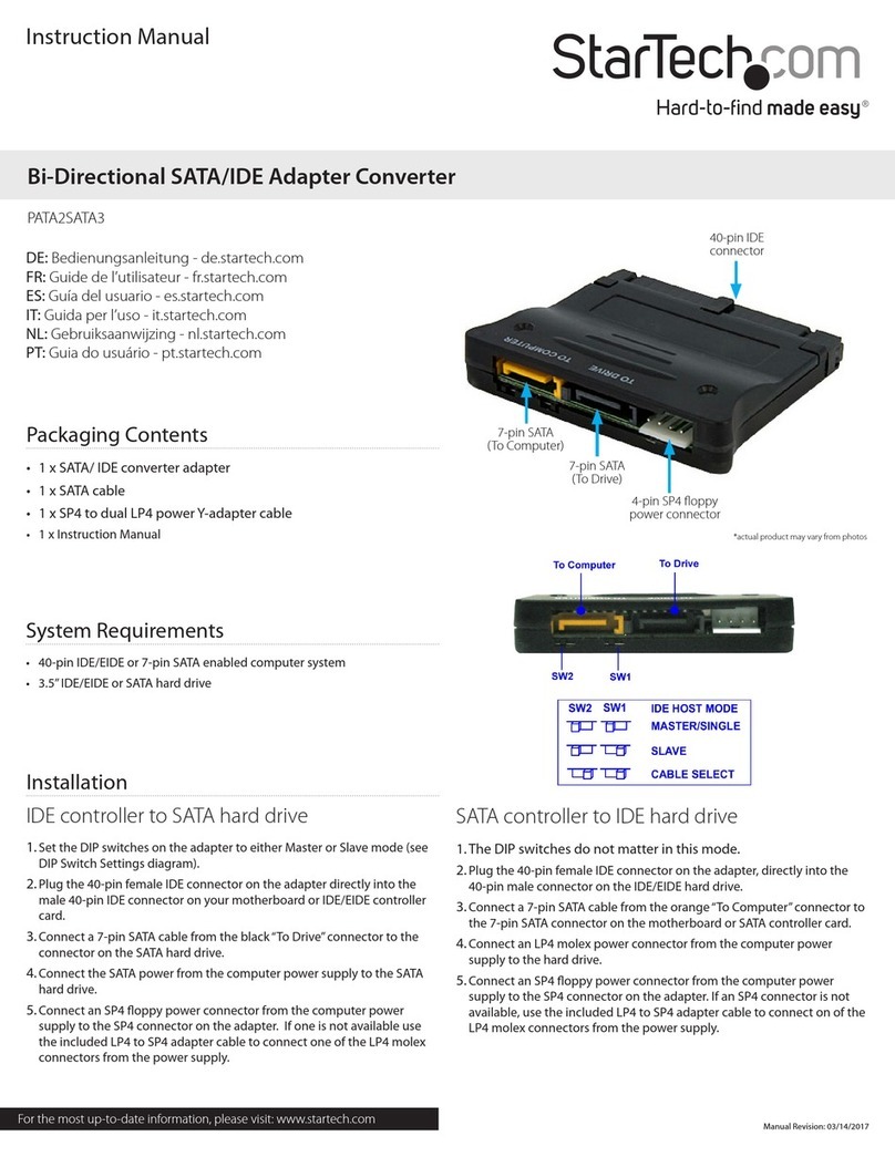 StarTech.com 8STPATA2SATA3 User manual