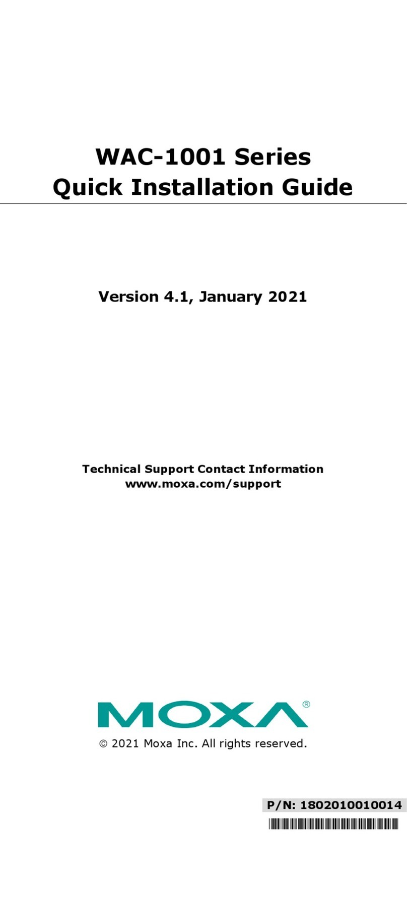 Moxa Technologies WAC-1001-T Quick installation guide