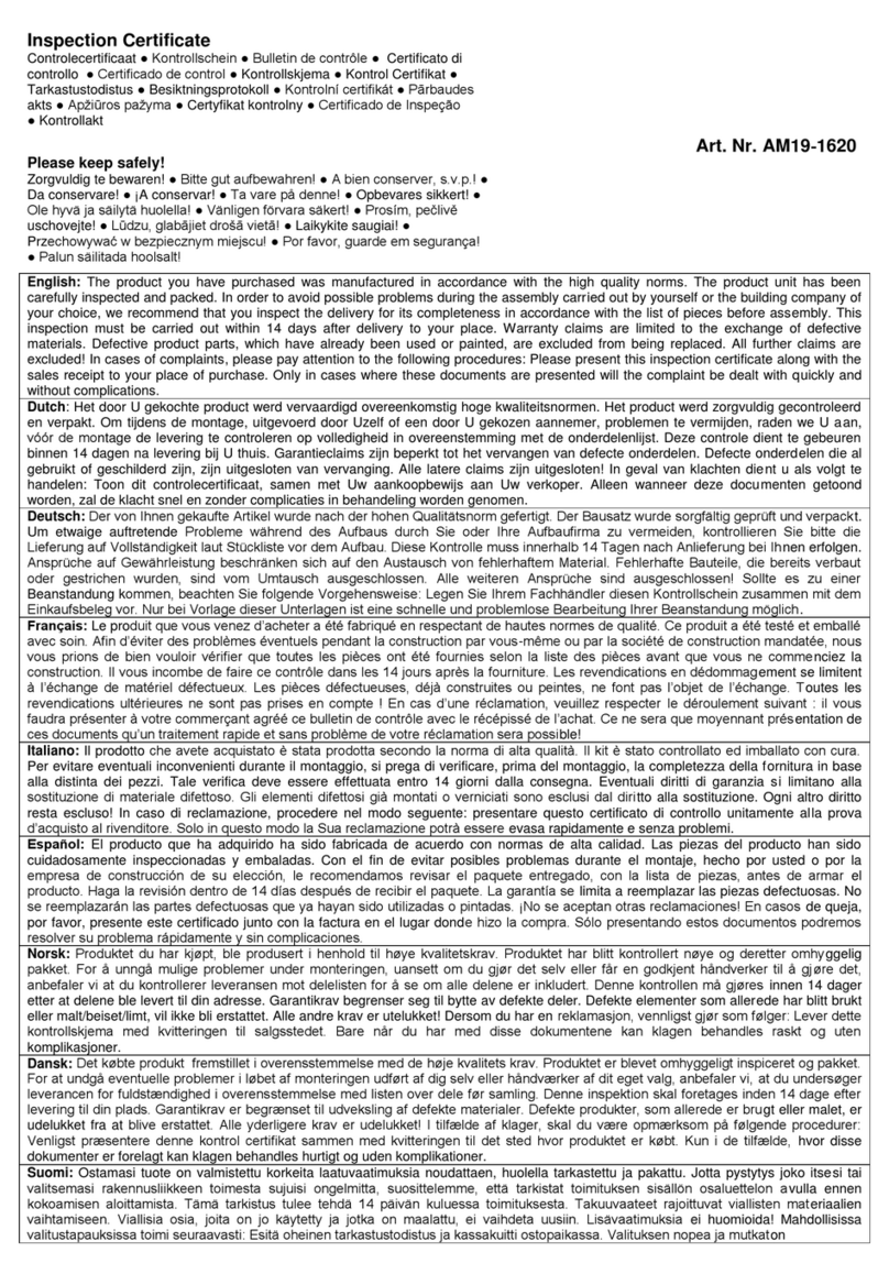 Lemeks Palmako AM19-1620 installation manual