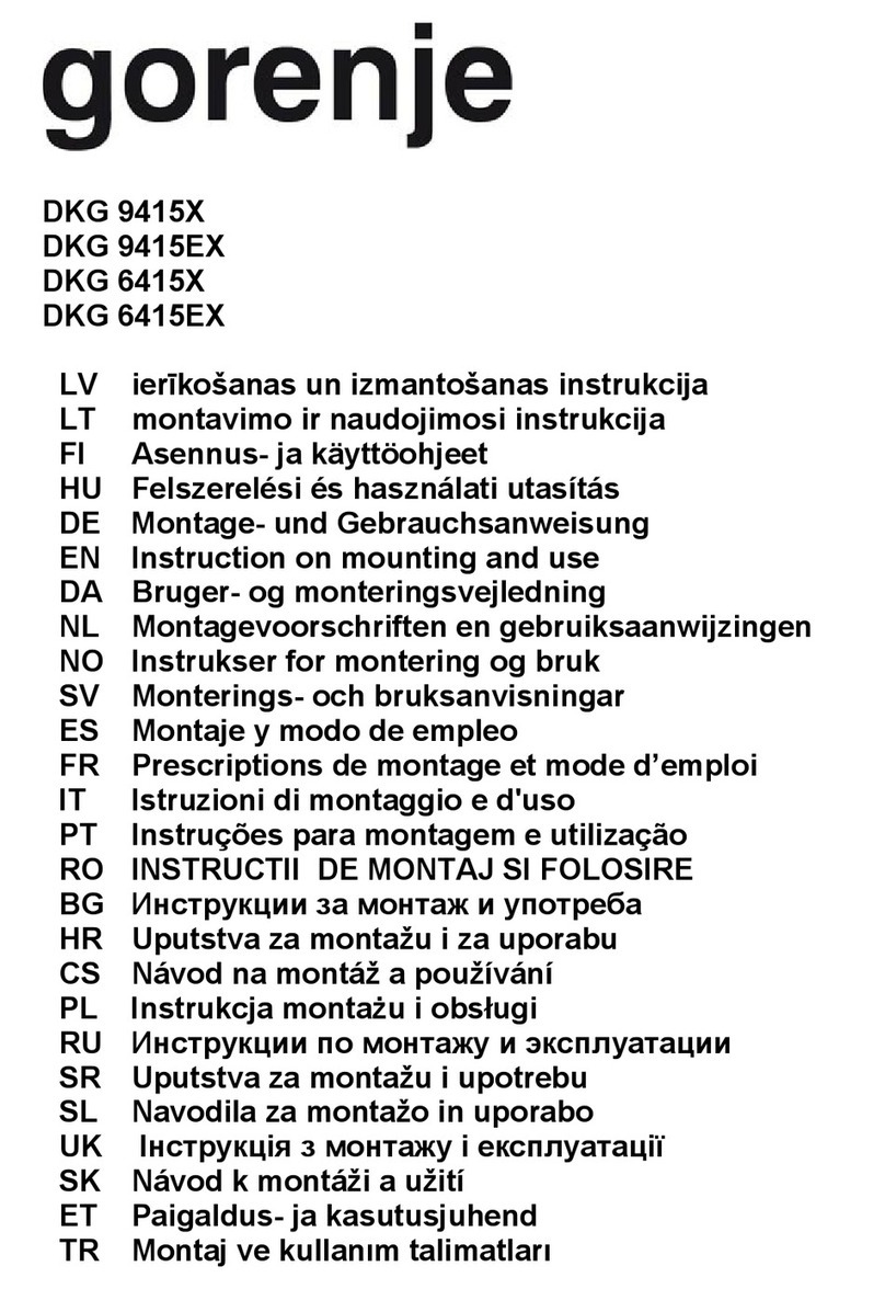Gorenje DKG 9415X Instruction on mounting and use Gorenje DKG 9415X Instruction on mounting and use