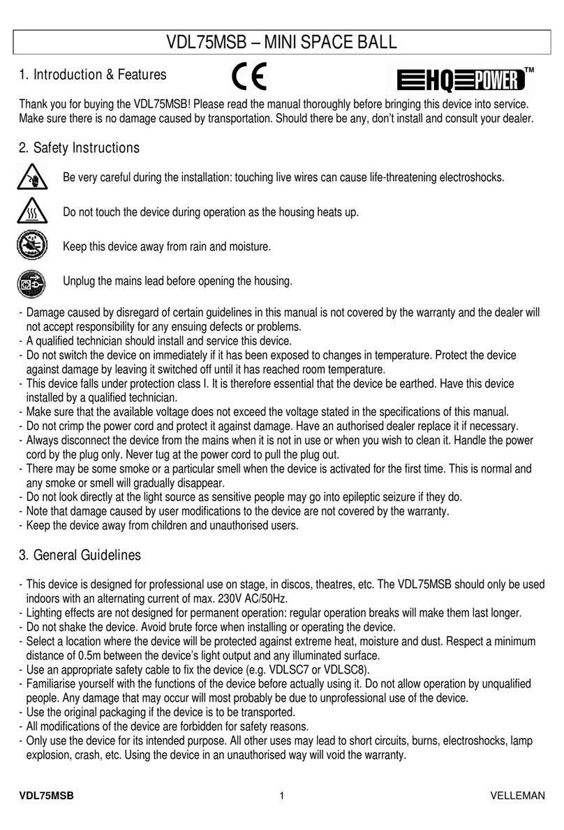 Velleman HQ POWER VDL75MSB User manual