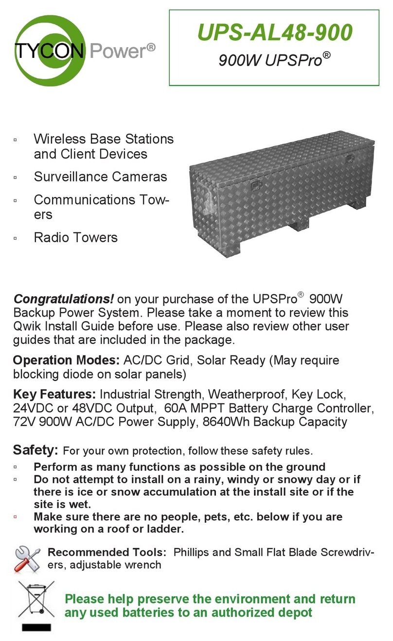 Tycon Power Systems UPSPro UPS-AL48-900 User manual Tycon Power Systems UPSPro UPS-AL48-900 User manual