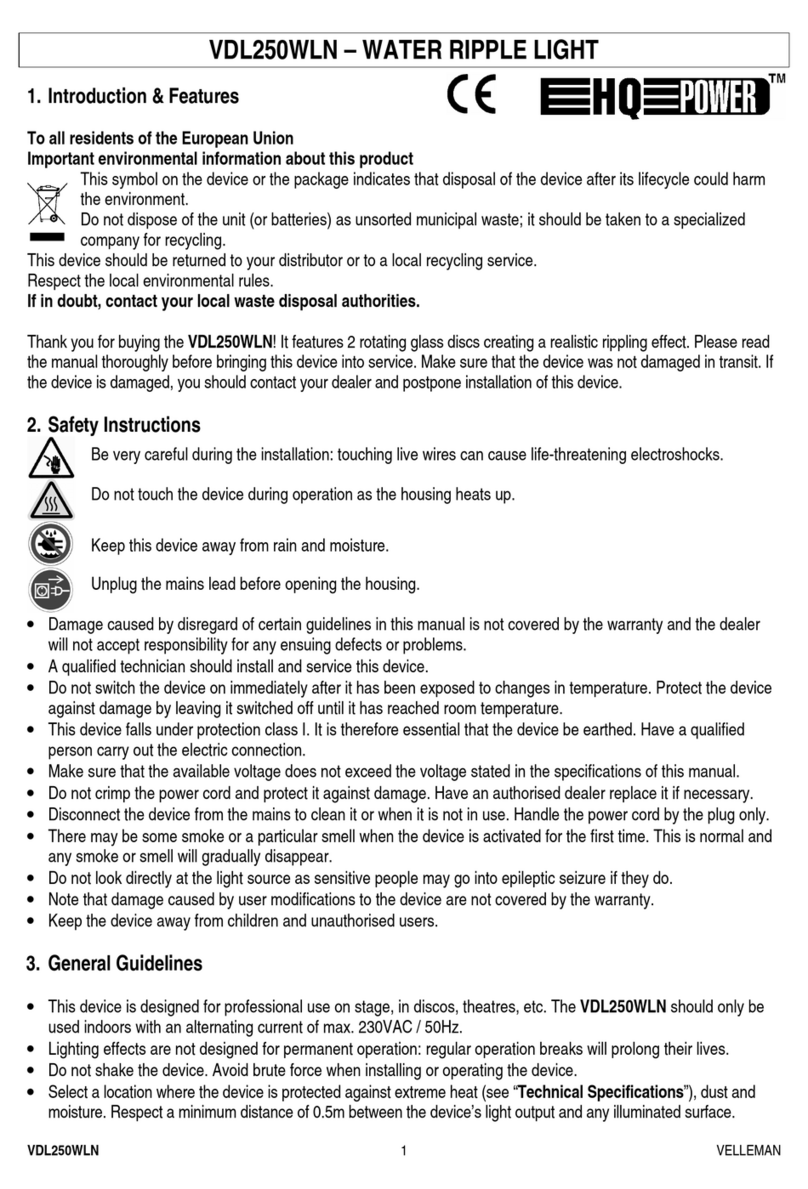 Velleman HQ Power VDL250WLN User manual