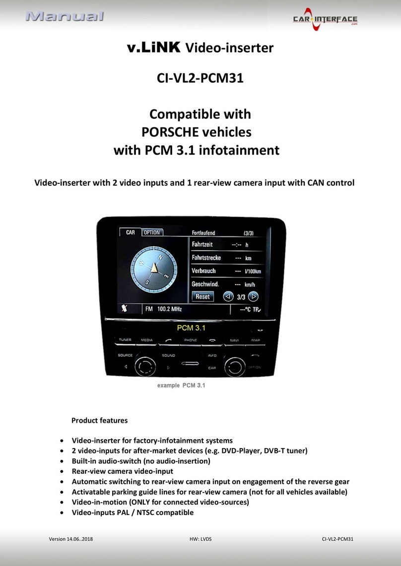 Car-Interface v.link CI-VL2-PCM31 User manual Car-Interface v.link CI-VL2-PCM31 User manual