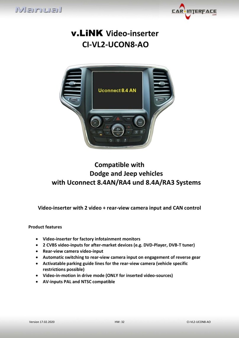 Car-Interface v.link CI-VL2-UCON8-AO User manual Car-Interface v.link CI-VL2-UCON8-AO User manual
