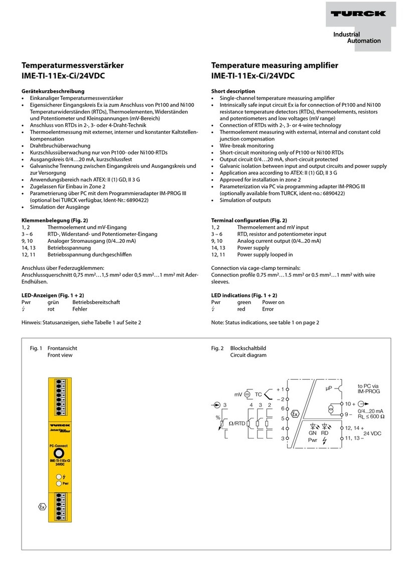 turck interface modul IME-TI-11Ex-Ci/24VDC Quick installation manual
