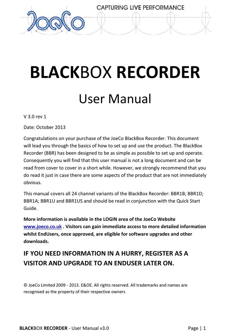 JoeCo BlackBox BBR1US user manual