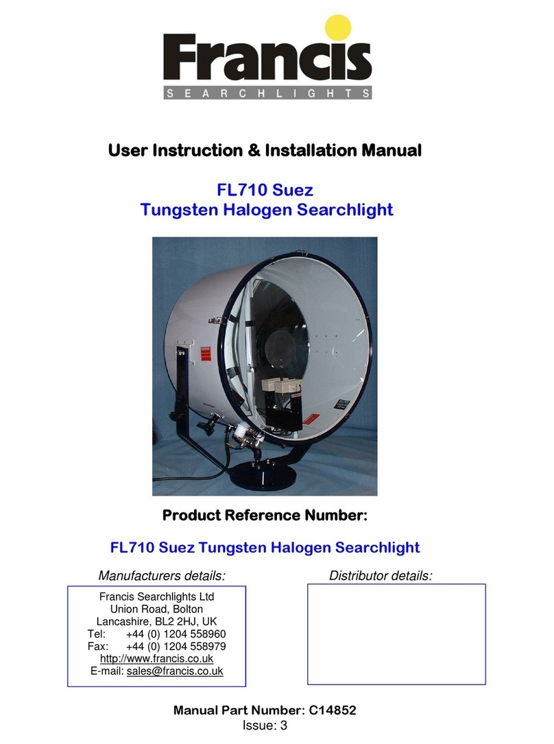 Francis Searchlights FL710 User instruction & installation manual