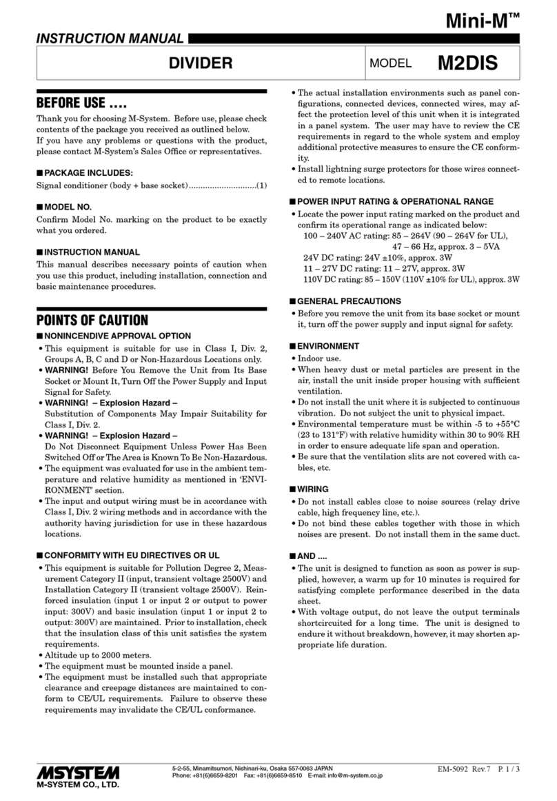 M-system Mini-M M2DIS instruction manual