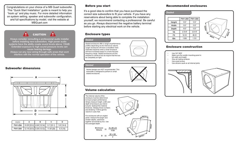 MB QUART FW1-254 Instruction Manual