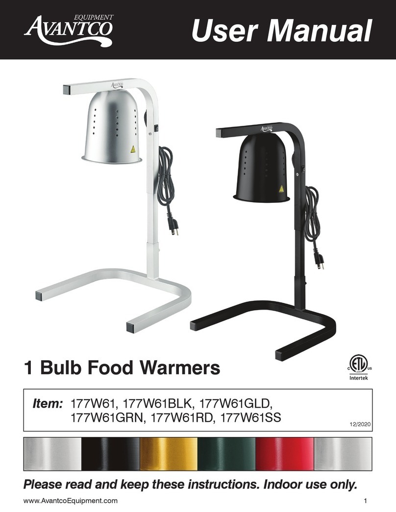 Avantco Equipment 177W61 User manual