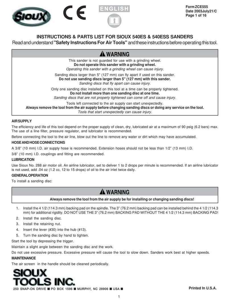Sioux Tools 540ES Instructions and parts list