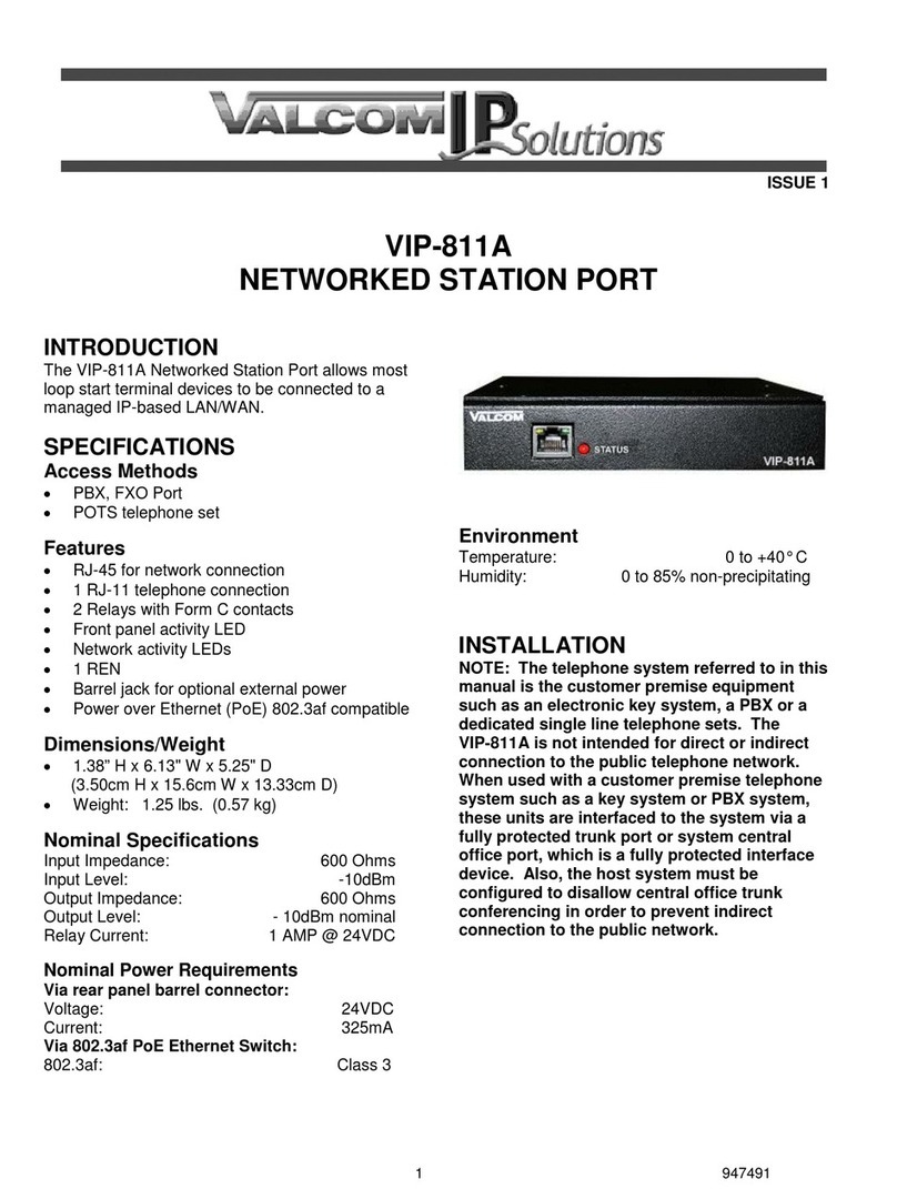 Valcom VIP-811A manual