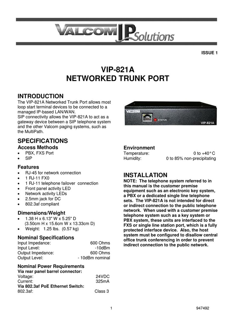 Valcom VIP-821A manual