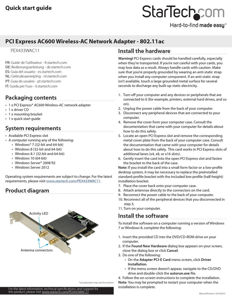 StarTech.com PEX433WAC11 quick start guide