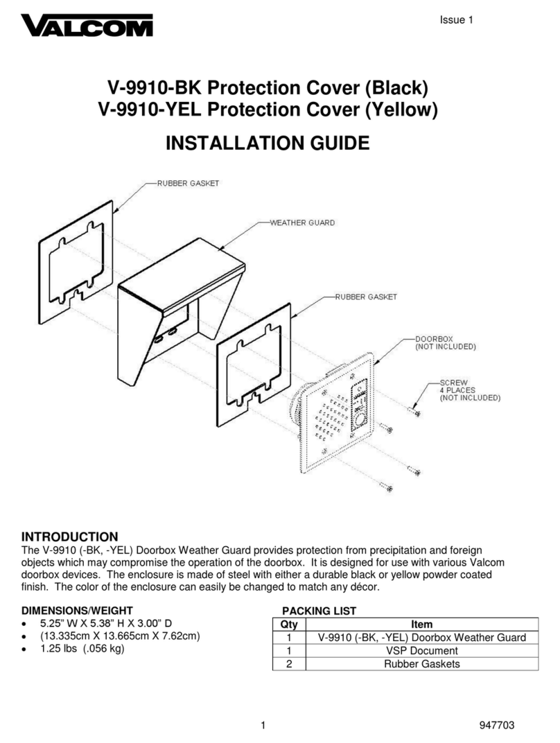 Valcom V-9910-BK installation guide Valcom V-9910-BK installation guide