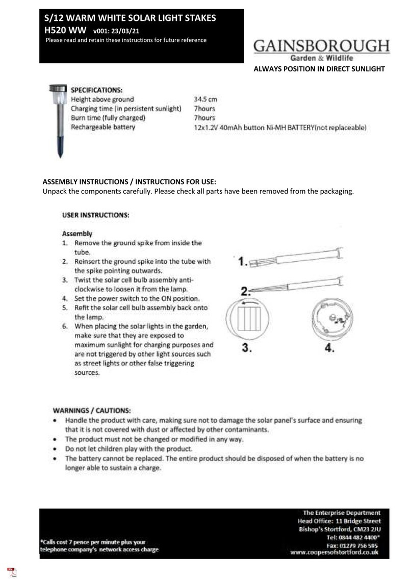 Coopers of Stortford H520 Assembly instructions/Instructions for use