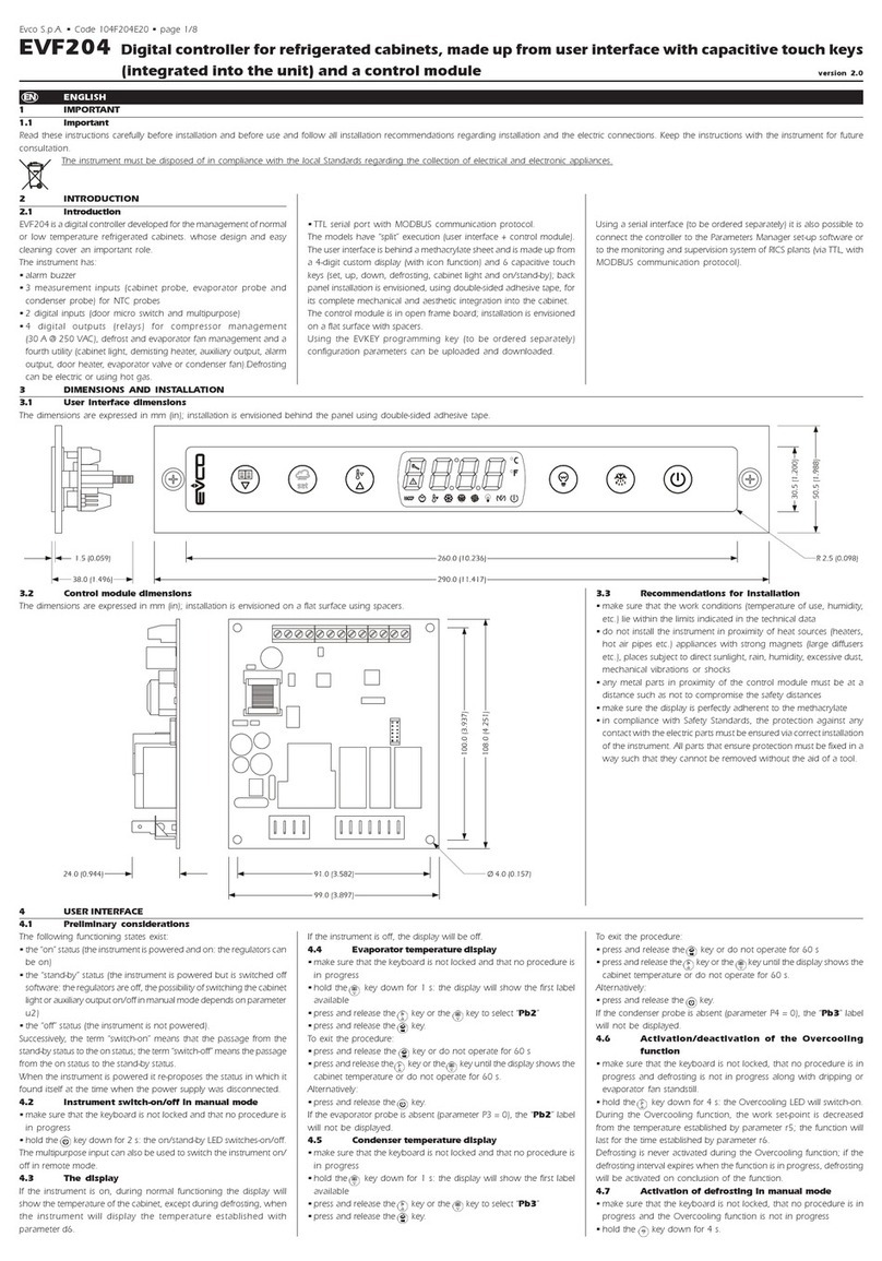 Evco EVF204 quick start guide