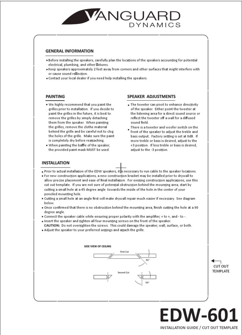 Vanguard Dynamics EDW-601 quick start guide