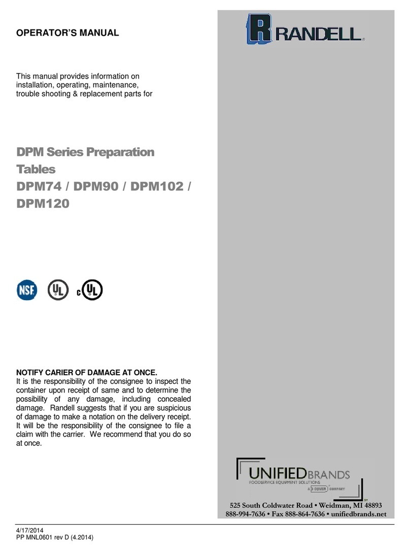 Unified Brands Randell DPM Series Operator's manual